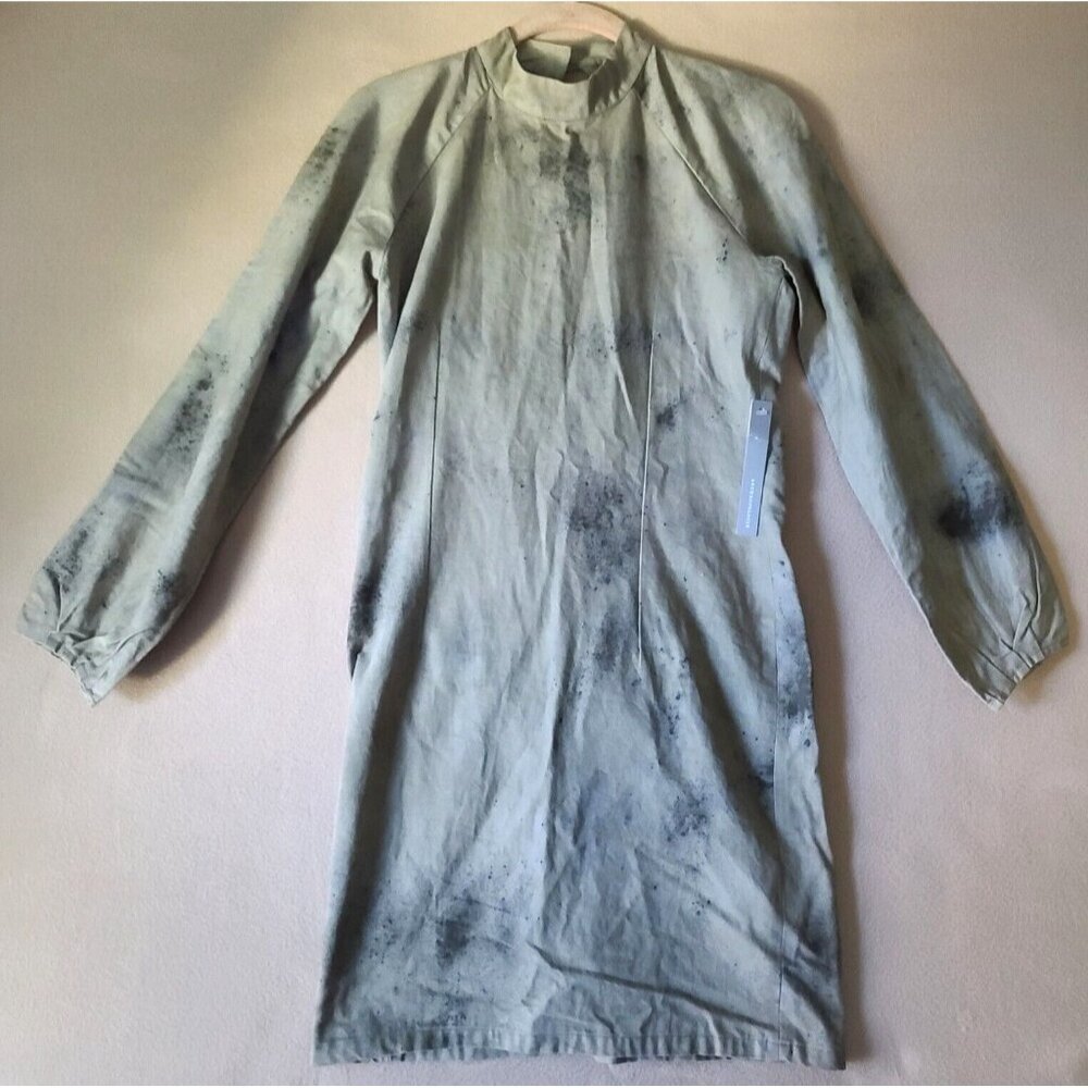 Anthropologie Maria Bouvier Shift Dress Organic Cotton Sz S Olive NWT $286 - Picture 2 of 11